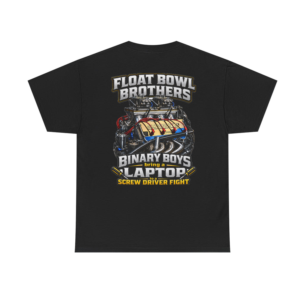 Float Bowl Brothers T‑Shirt — Binary Boys Laptop Screwdriver Tech Graphics Tee