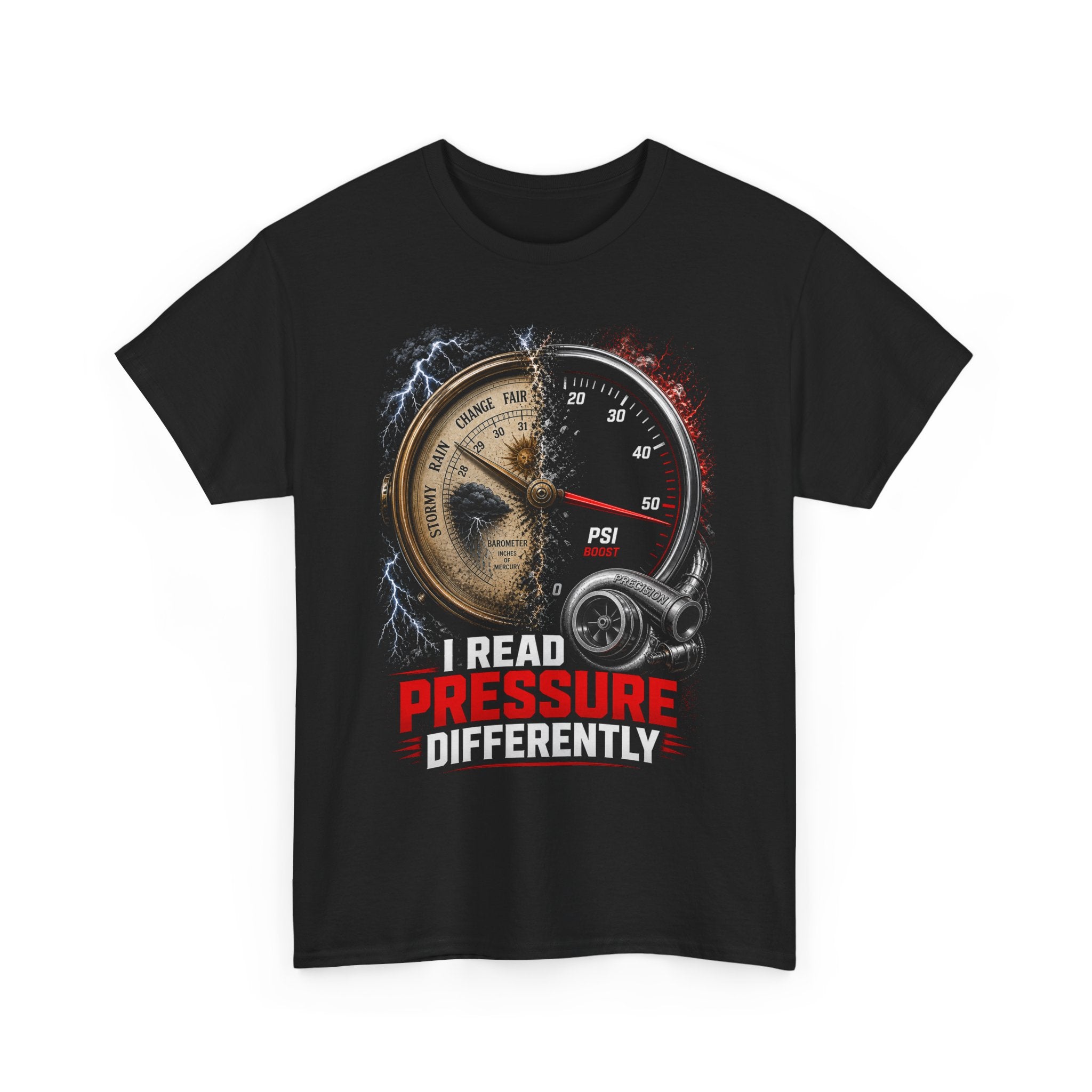 I Read Pressure DifferentlyTee — Vintage Gauge Graphic T-Shirt