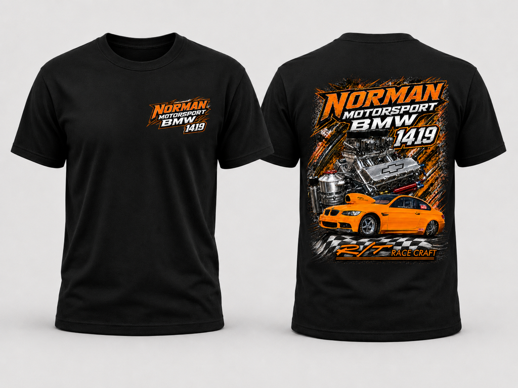 BMW Motorsport T‑Shirt — Norman Motorsport Guildan 5000 T Shirt
