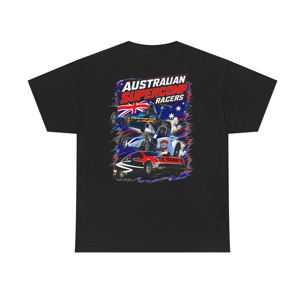 Australian Supercomp Racers Version 1  T-Shirt — Vintage Race Car Aussie Flag Tee