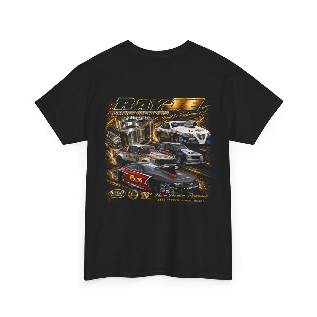 Race Team Graphic Tee – 'RayJE Carburetors' Classic Motorsports Shirt