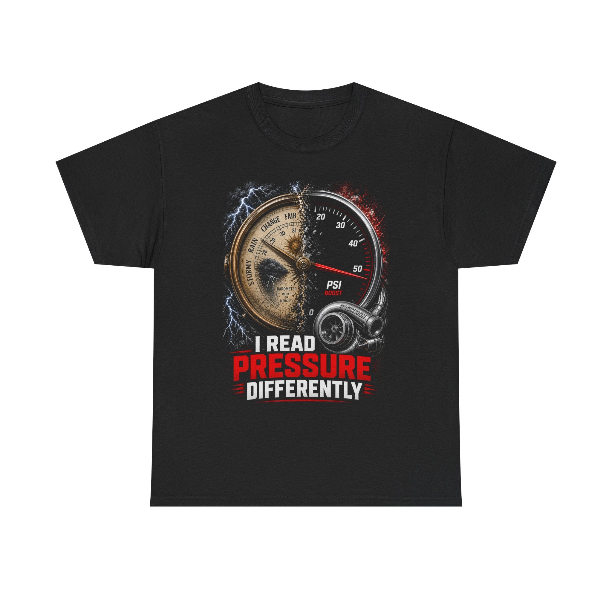 I Read Pressure DifferentlyTee — Vintage Gauge Graphic T-Shirt